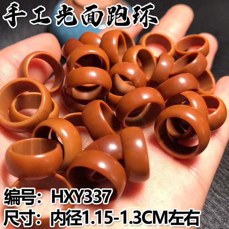 苏州手工核雕光面跑环羽毛回纹如意跑环橄榄核配件文玩小把件现货