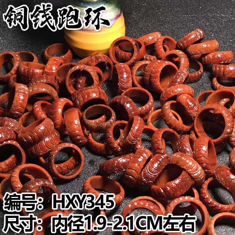 苏州手工核雕光面跑环羽毛回纹如意跑环橄榄核配件文玩小把件现货